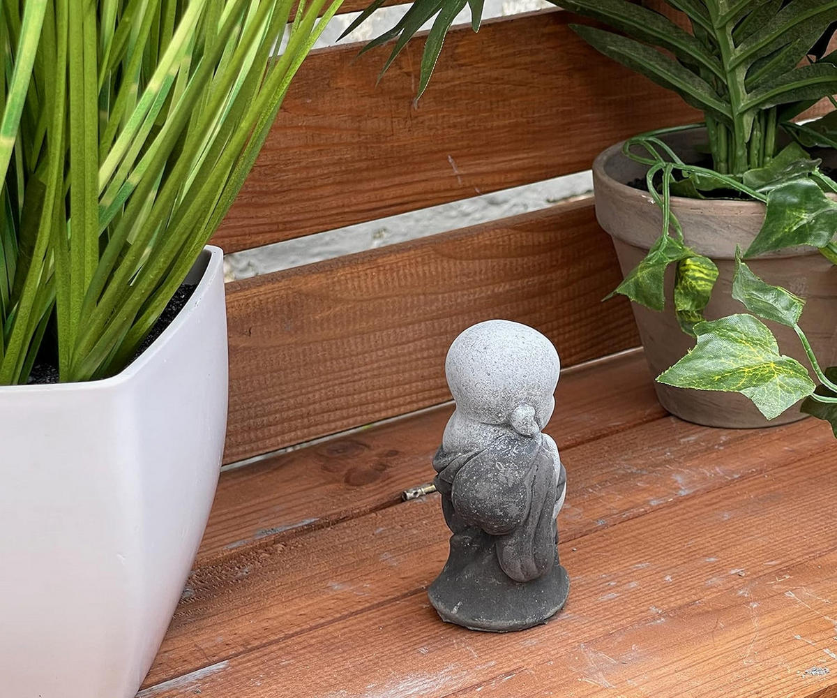 STEINFIGUR Little Shaolin frostfest Steinguss - Grau, Stein (6/9/5cm) - stoneandstyle