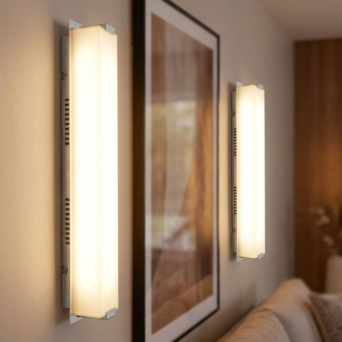 LED WANDLEUCHTE ABRUZZO Glas Silber - Silberfarben, Glas (11/10/61cm) - Globo Lighting