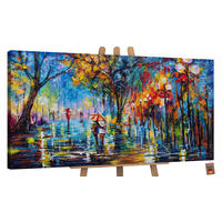 GEMÄLDE Herbstliche Allee auf Keilrahmen 200x100 cm - Blau, Holz (200/100cm) - YS-art gallery