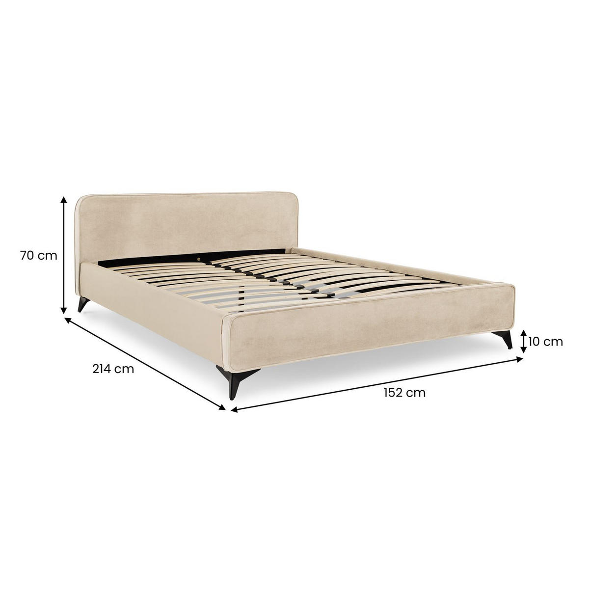 POLSTERBETT LAVORO 140x200 cm beige - Beige, Textil (140/200cm) - IDIMEX