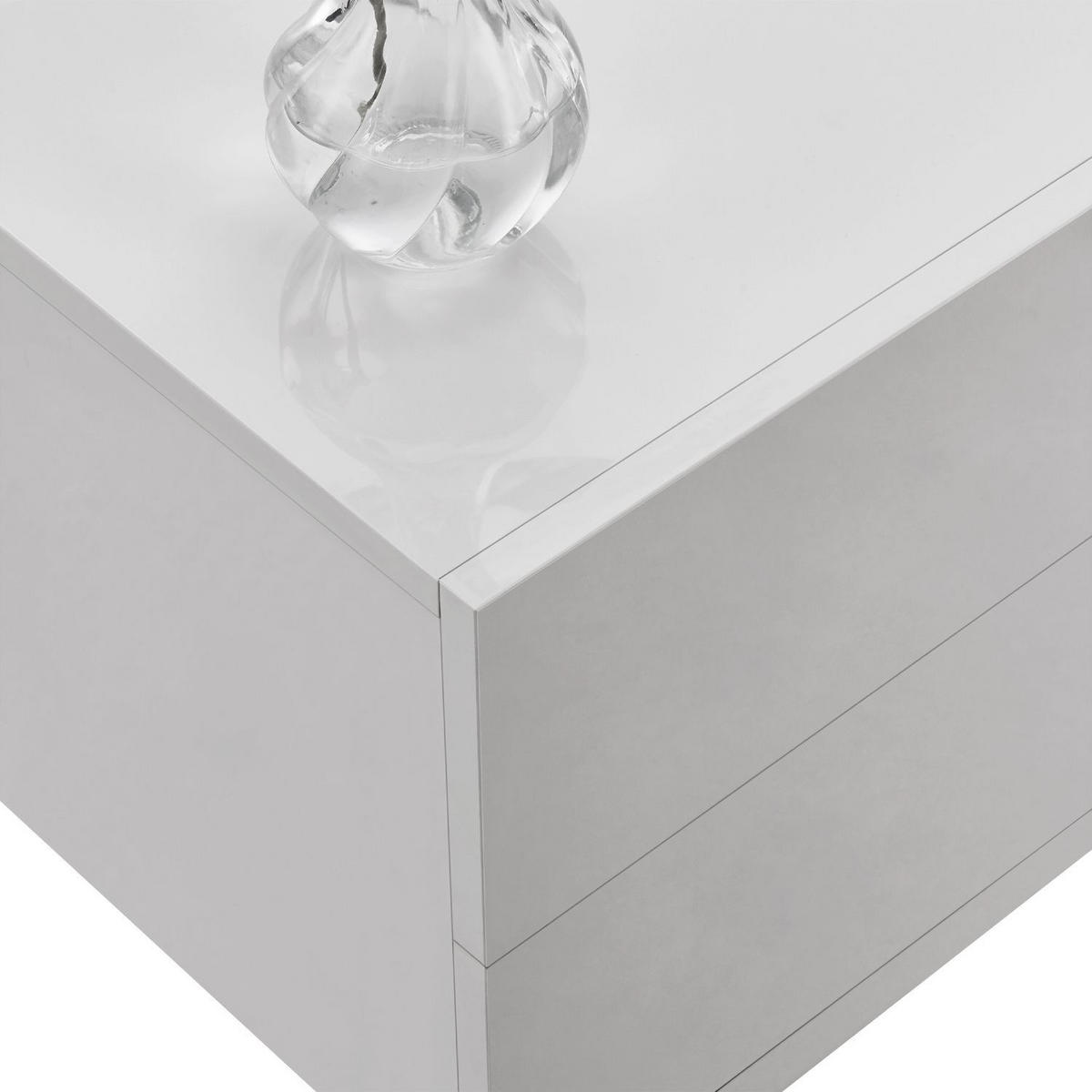 WANDSCHRANK Nachttisch mit 2 Schubladen Weiß 40x29x30 cm - Weiß, Holz (40/30/29cm) - Juskys