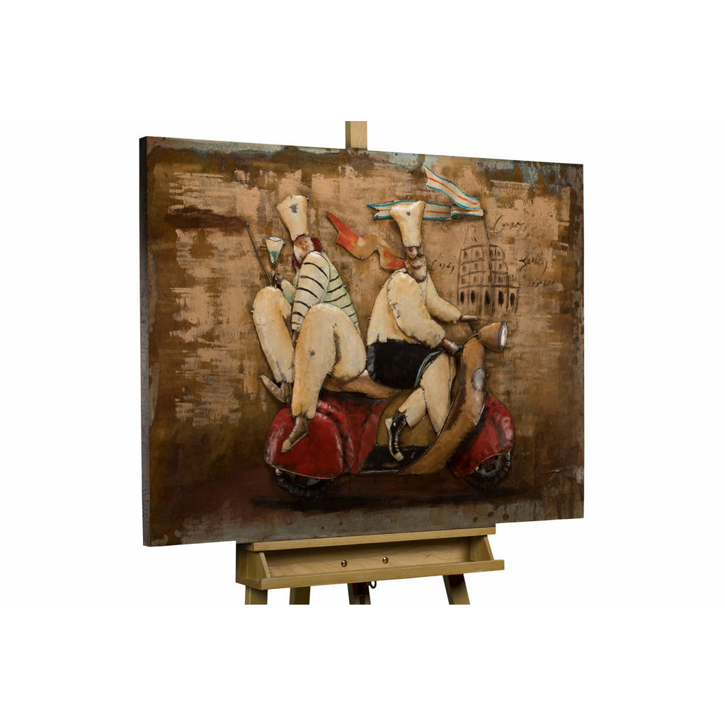 KUNSTLOFT KOVOVÝ OBRAZ RYCHLE PRYČ, 100/70 CM