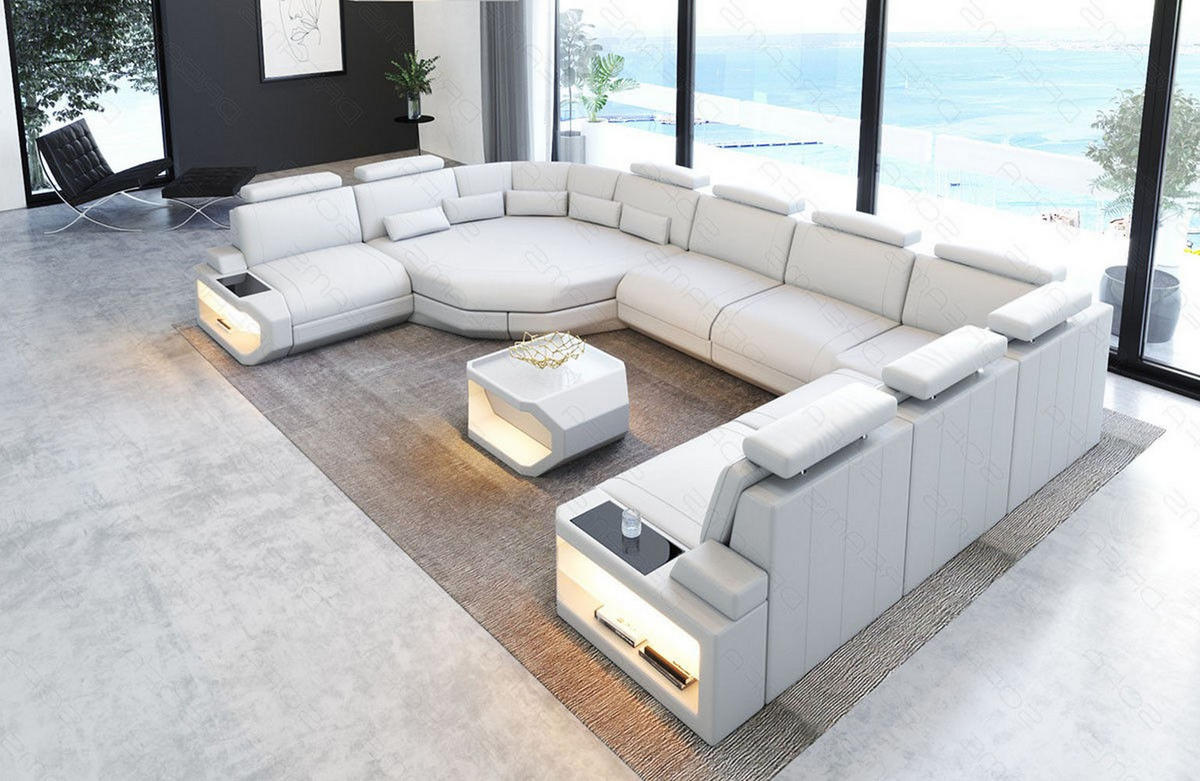 LEDERSOFA Asti L - Weiß, Leder (427/93/280cm) - Sofa Dreams