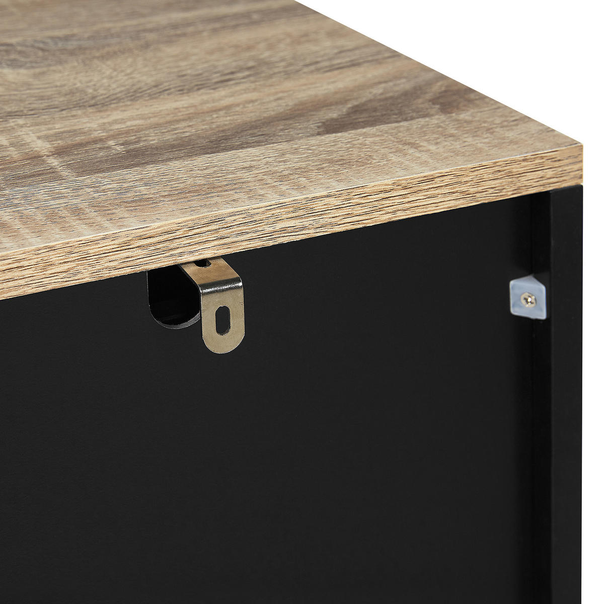 KOMMODE 4 Schubladen schwarz/heller Holzfarbton Walpi - Hellbraun/Schwarz, Holzwerkstoff (79/93/40cm) - Beliani