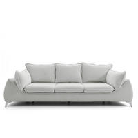 3-SITZER Sofa MELANI 252 cm Velours Hellgrau - Chromfarben/Hellgrau, Holz/Textil (252/90/88cm) - Muffo