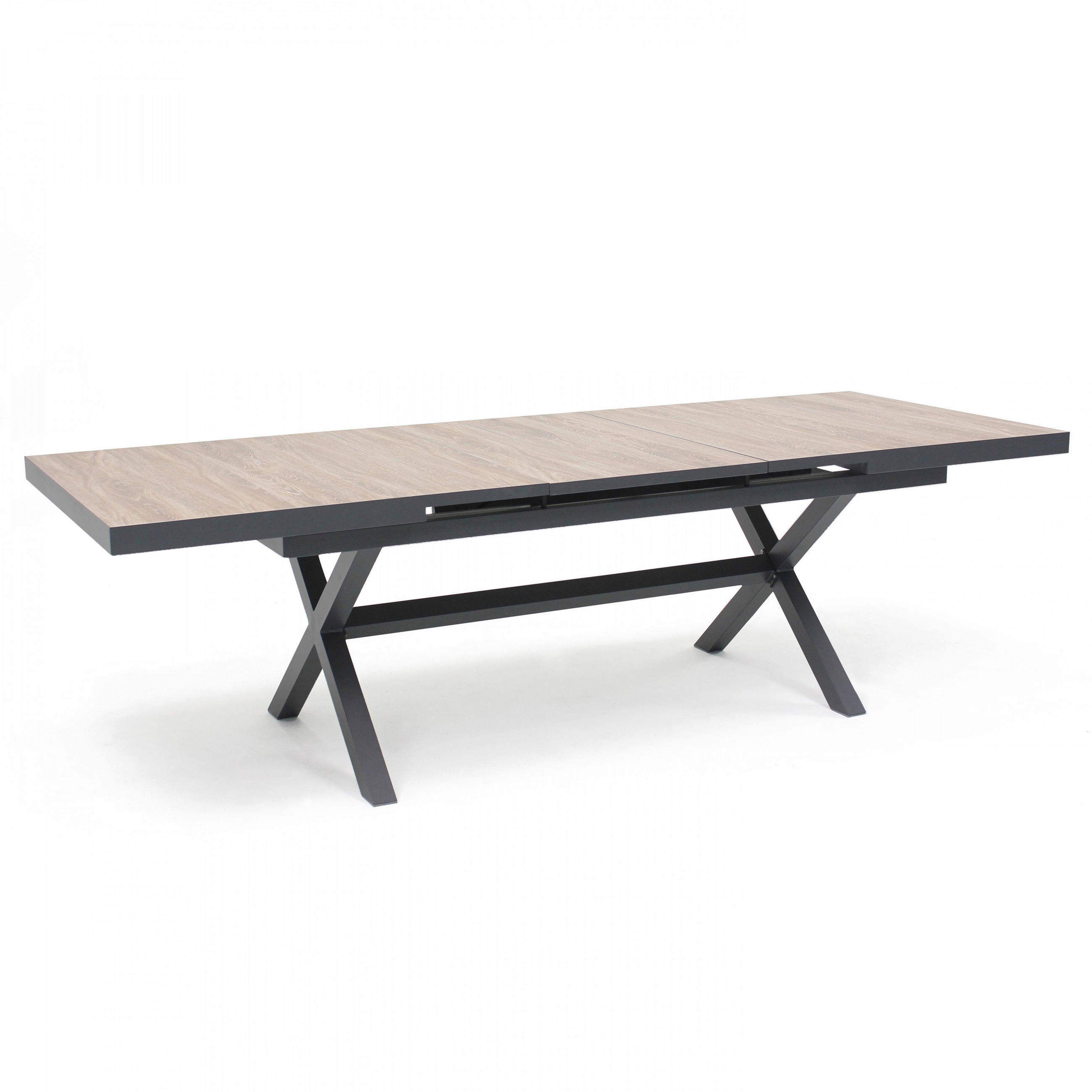 GARTENTISCH ., Braun/Grau - Braun, Metall (260/100/75cm) - Oviala