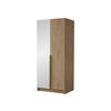 KLEIDERSCHRANK Bono II - Eichefarben/Goldfarben, Holzwerkstoff/Metall (100/215/58cm) - MIRJAN24