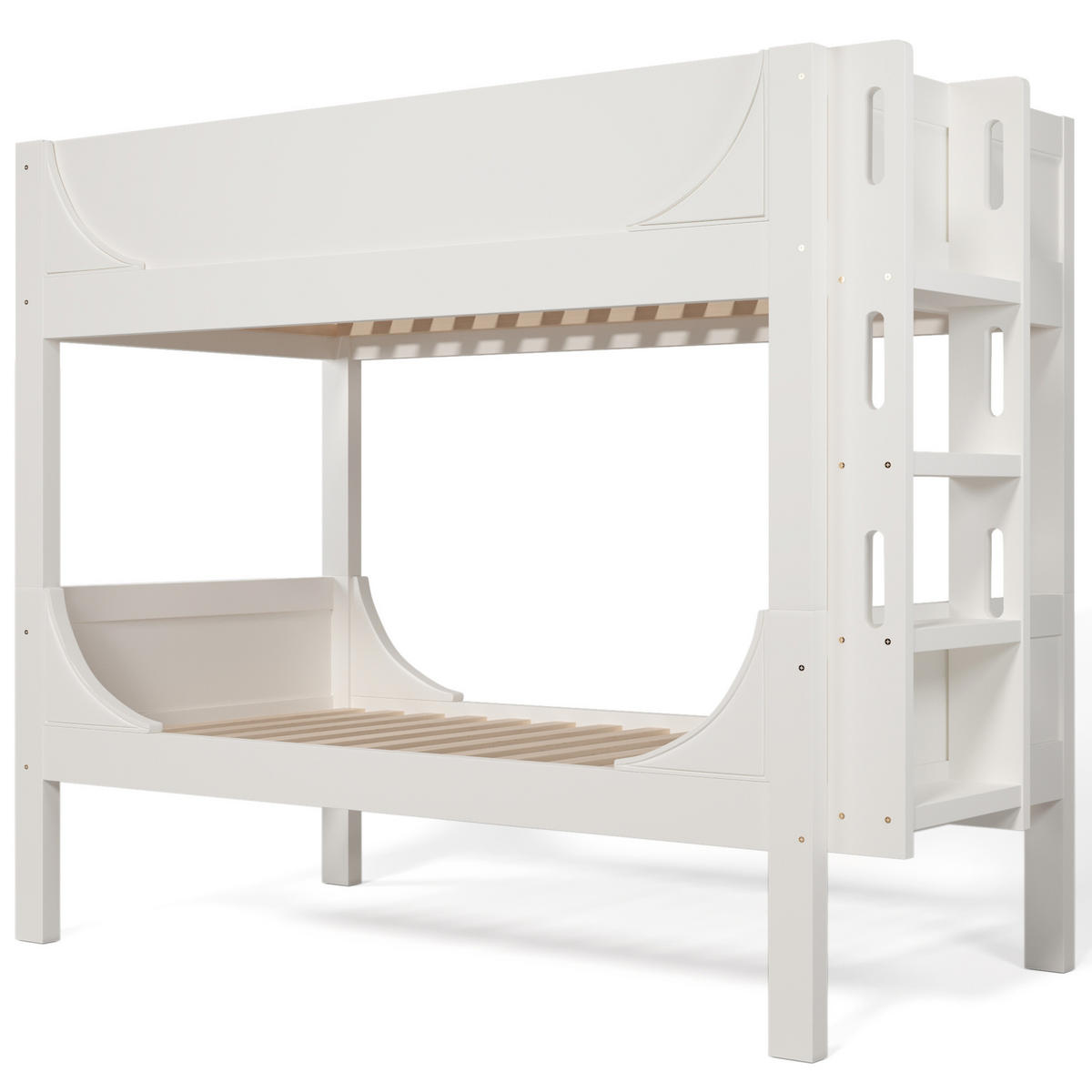 ETAGENBETT 90/200 cm, Weiß mit flexibler Leiter, trennbar, ohne Matratze - Weiß, Holz (90/200cm) - MIVRAY