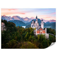 FOTOTAPETE für Schlafzimmer Schloss Bergwald Bäume Grün 150x105 - Multicolor, Papier (150/105cm) - Muralo