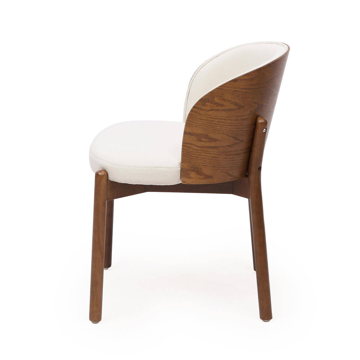 ESSZIMMERSTÜHLE 2er-Set Massivholz Leinen & Esche - Walnussfarben, Holz (57/74/49cm) - Urban Meuble