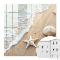 SCHLÜSSELBOX Weiß 30x30 cm – Türöffnung nach rechts - Strandparadies - Beige, Metall (30/30/5cm) - TULUP