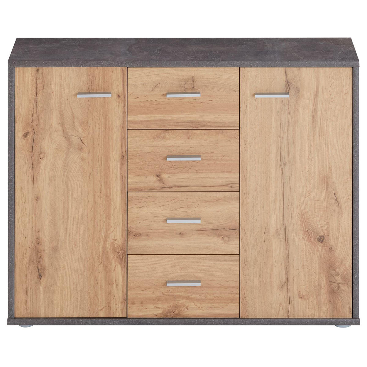 SIDEBOARD JAMIE - Dunkelgrau/Eiche Wotan, Holzwerkstoff (88/70/30cm) - CARO-Möbel
