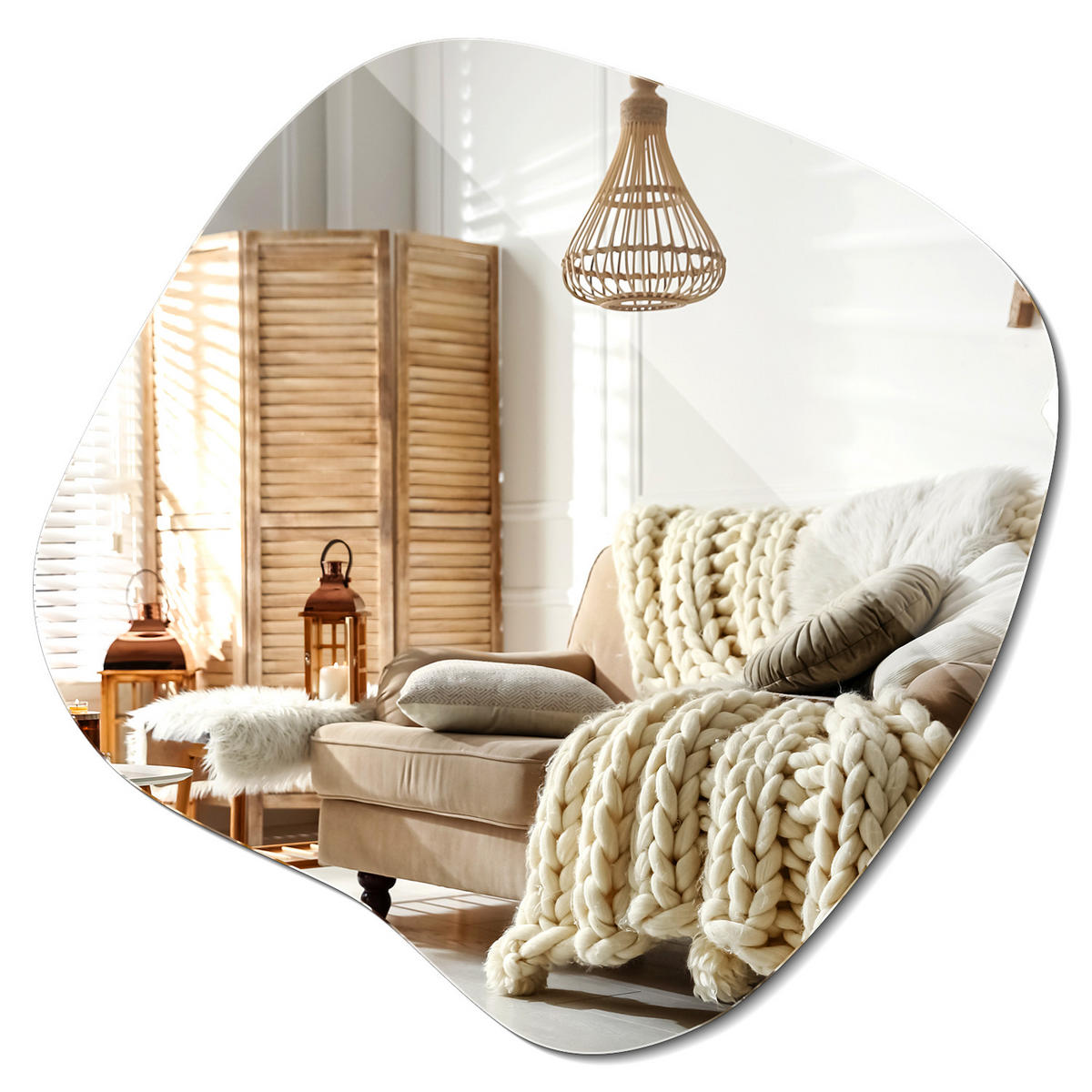 SPIEGEL 48,3x47,9 cm Asymmetrisch - Transparent, Glas (48.3/47.9/0.4cm) - Wallfluent