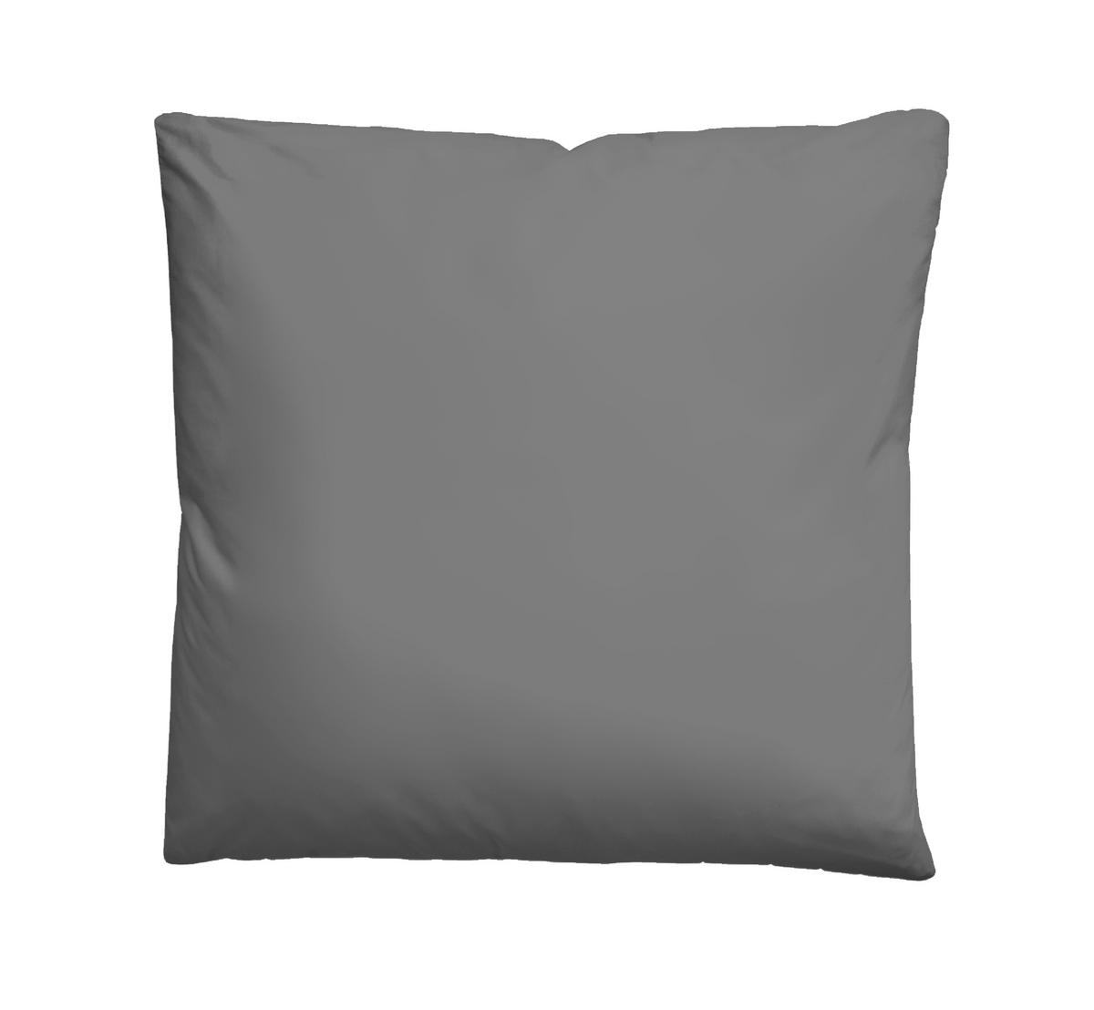 BETTWÄSCHE-GARNITUR Linon UNI taupe, 135x200 cm + 80x80 cm - Taupe, Textil (135/200cm) - biberna