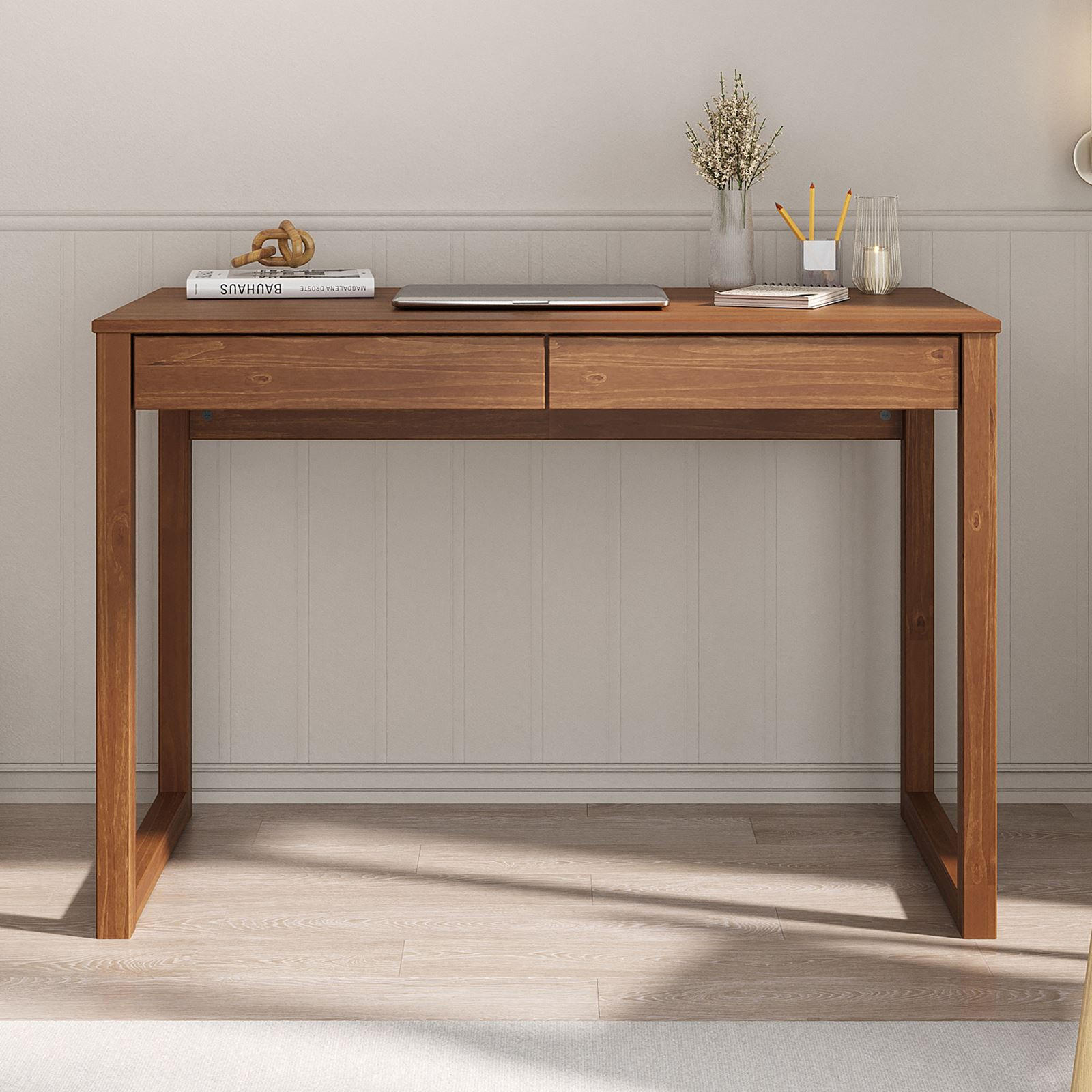 SCHREIBTISCH NOAH - Kastanienfarben, Holz (54/110/75cm) - IDIMEX