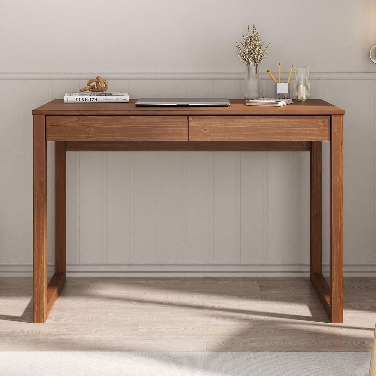 SCHREIBTISCH NOAH Kastanie - Kastanienfarben, Holz (54/110/75cm) - IDIMEX