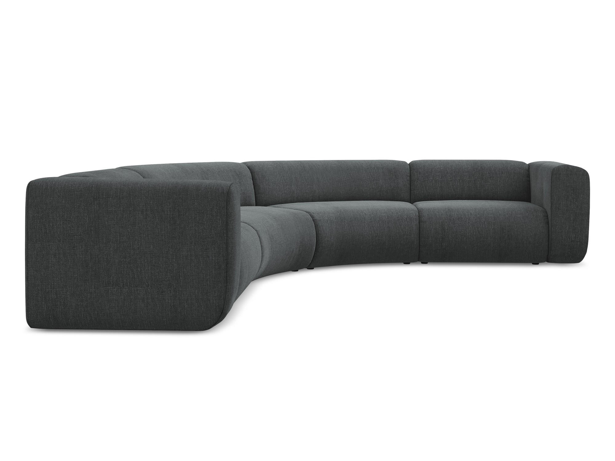 ECKSOFA Chenille Stoff Grau - Schwarz/Graphitfarben, Kunststoff/Textil (318/318cm) - Makamii