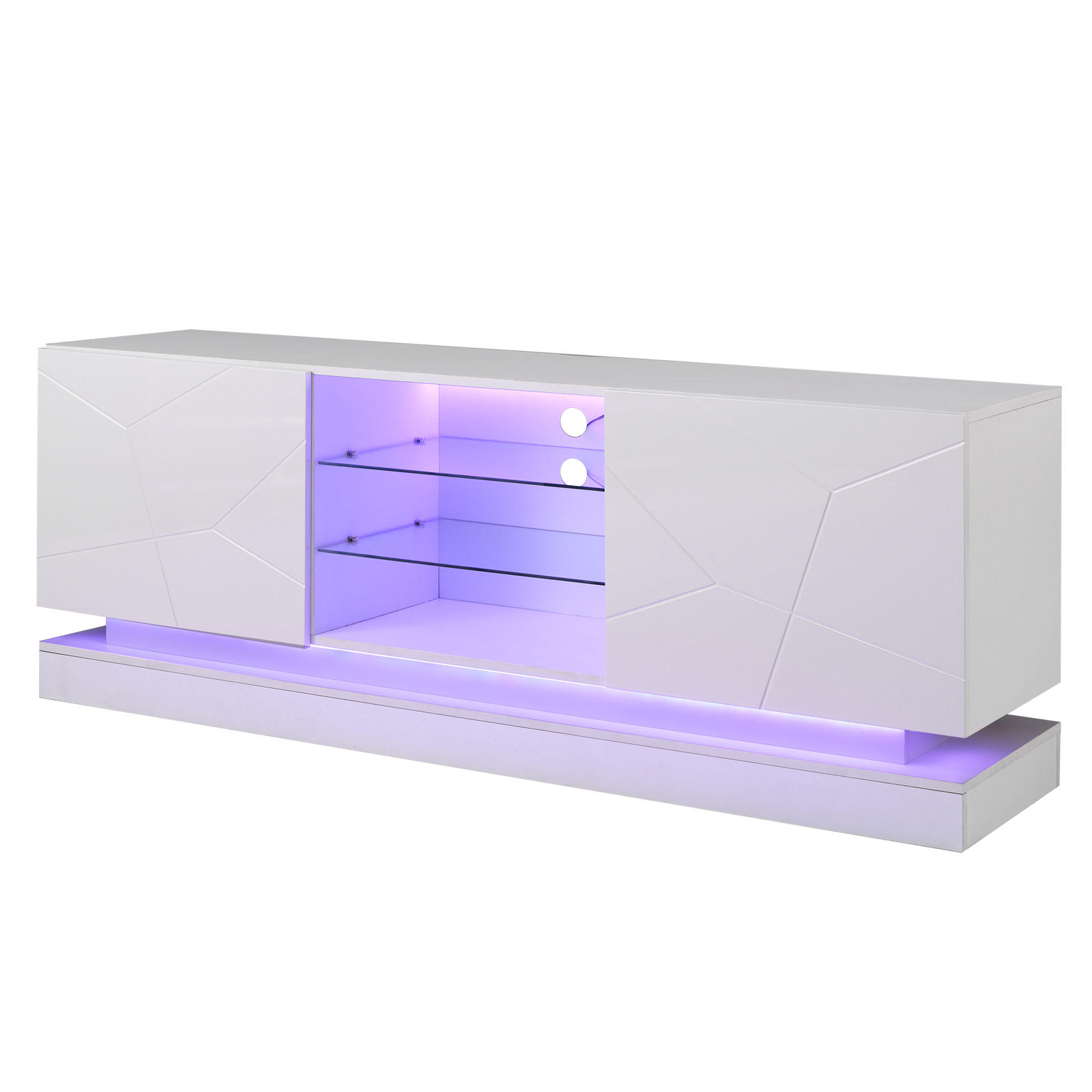 TV-SCHRANK mattweiß mit Silent Hinges aus Spanplatte 160 × 38,5 × 60 cm - Weiß, Holzwerkstoff (160/60/38.5cm) - Luhomfu