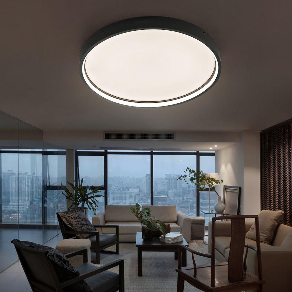 LED DECKENLEUCHTE Kunststoff Schwarz Dimmbar - Schwarz, Metall (45/45/4.5cm)