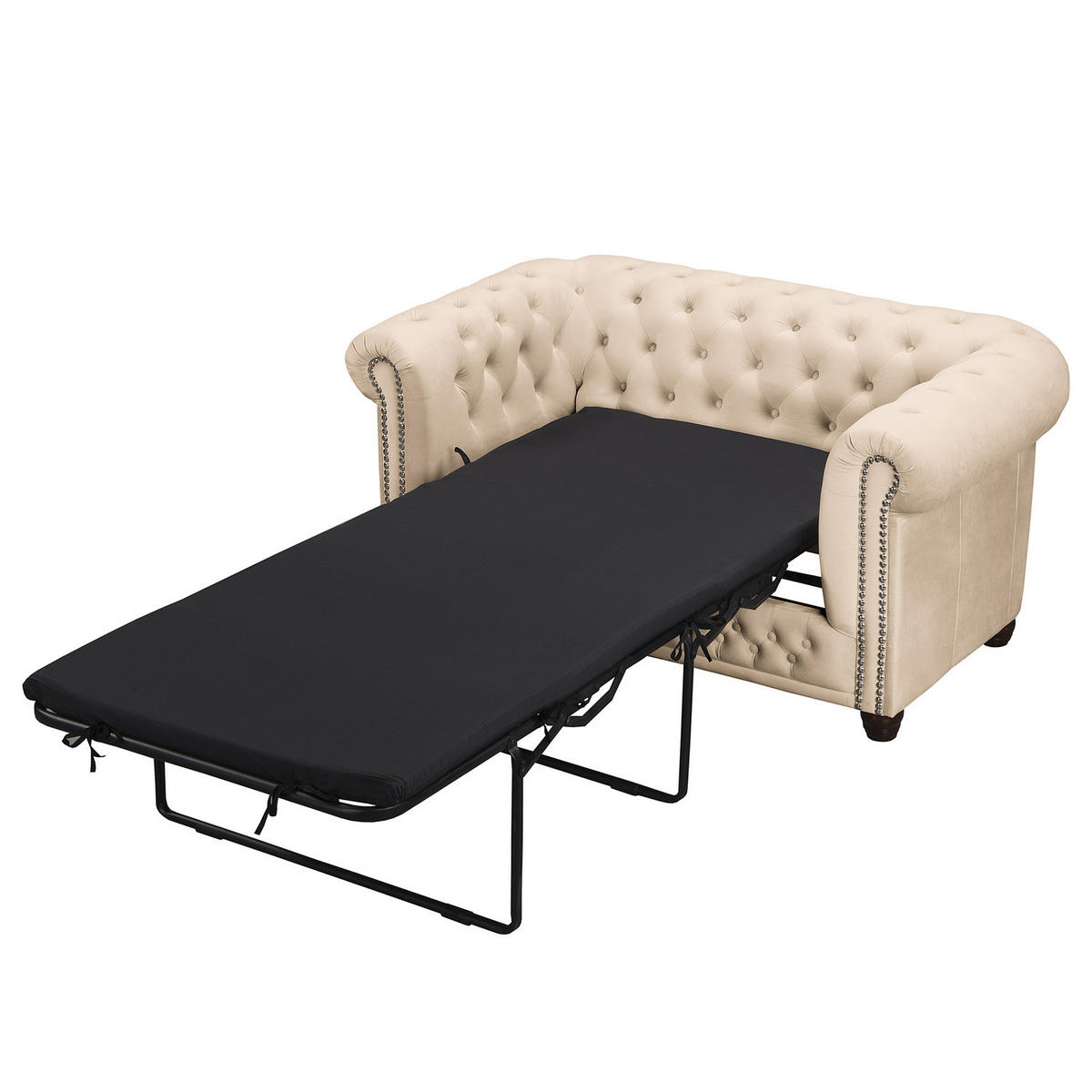 2-SITZER SOFA - Buchefarben/Creme, Buchenholz/Textil (148/72/86cm) - home24