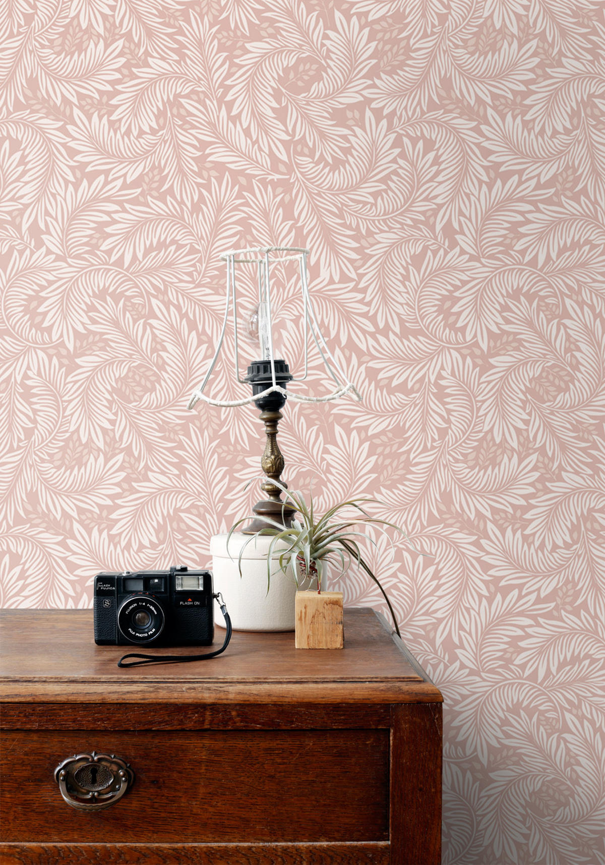 TAPETE Blätter 50 x 900 cm - Pink, Papier (50/900cm) - ESTAhome