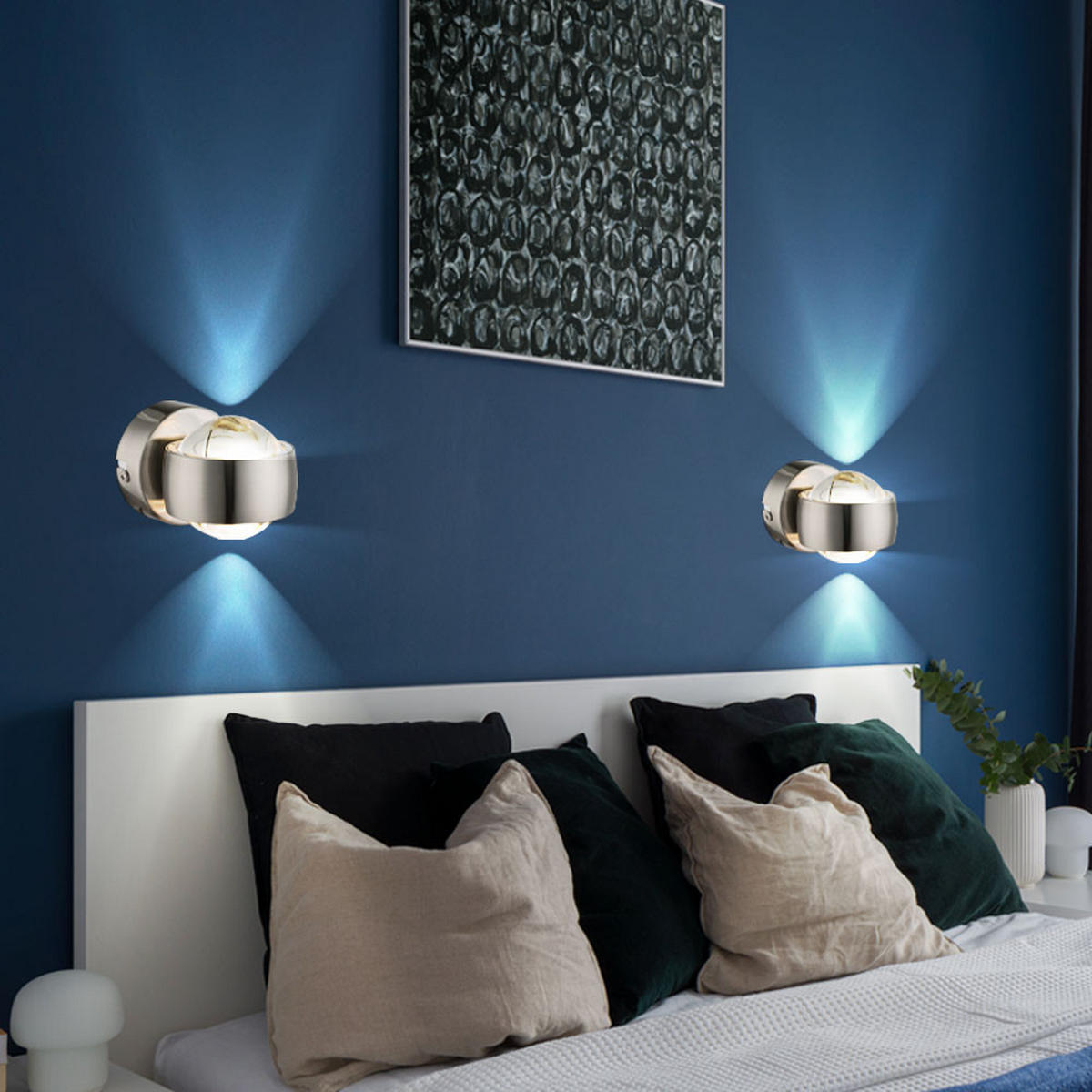 LED WANDLEUCHTE Randi Silber Glas - Silberfarben, Glas (7.5/10/10cm) - Globo Lighting