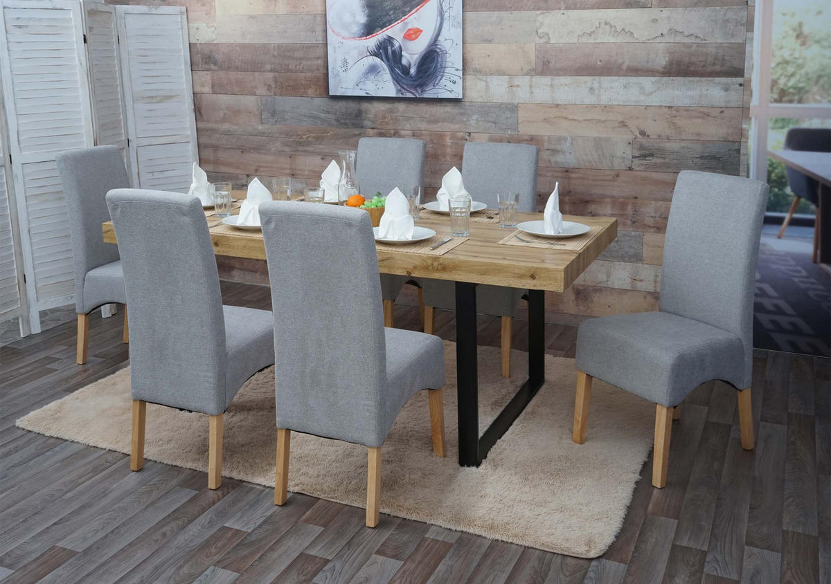 ESSZIMMERSTUHL Hellgrau 6er-Set - Hellgrau, Textil (44/100/56cm) - MCW