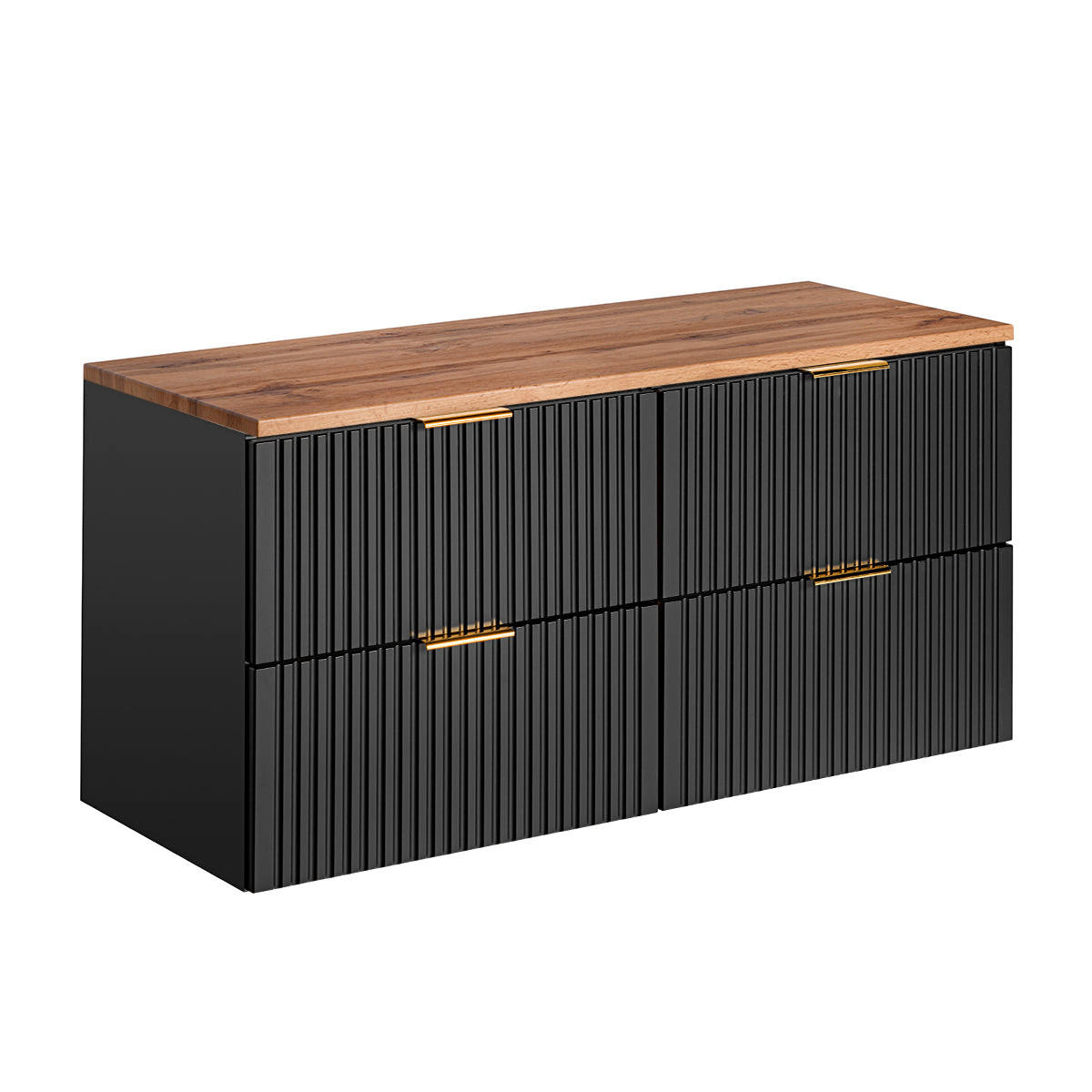 WASCHTISCHUNTERSCHRANK 120.8cm Adriel Schwarz - Schwarz, Holzwerkstoff (120.8/59/46cm) - Petits-meubles