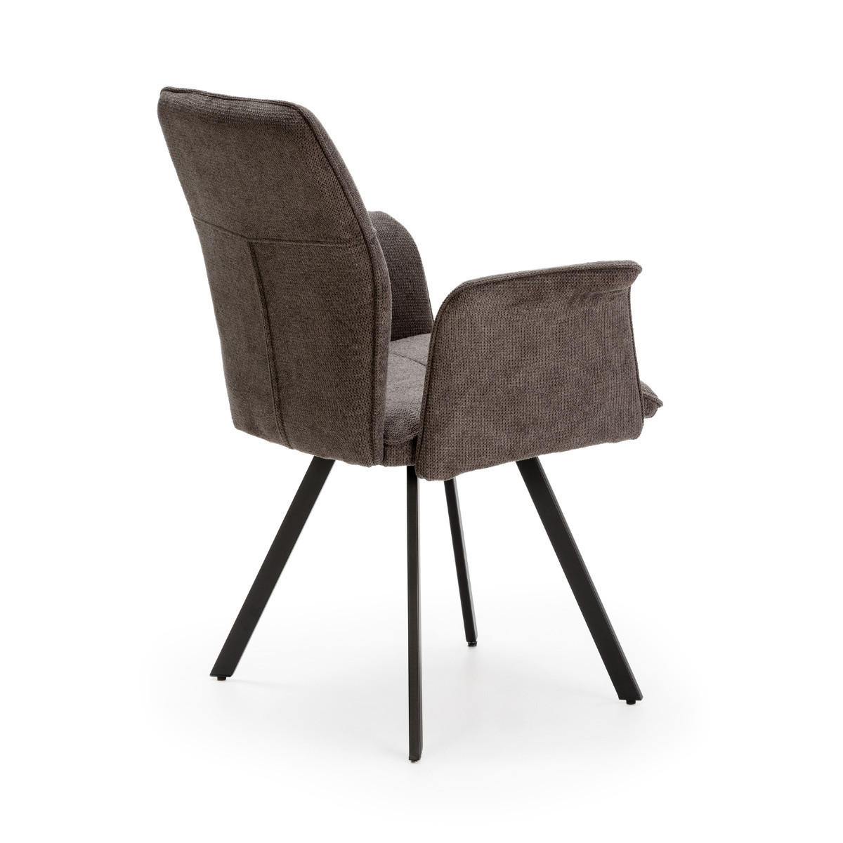 SADA 2 látkových křesel s černými kovovými nohami, šířka 62 cm - MERY - tmavě šedá, textil (60/47/62cm) - Calicosy