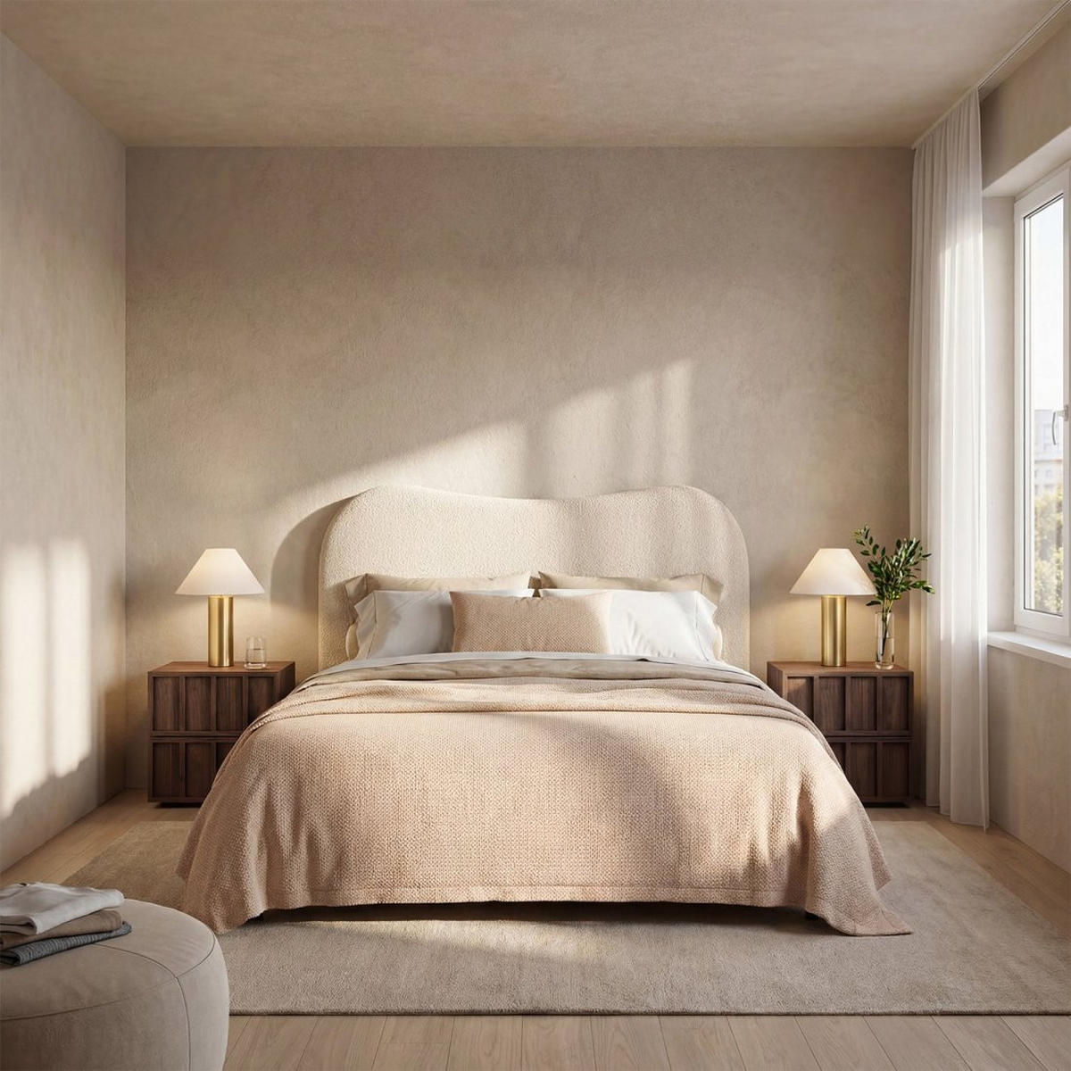 KOPFTEIL DOPPELTES Sand Beige 165 cm x 100 cm - Beige, Textil (165/7cm) - Klast Home