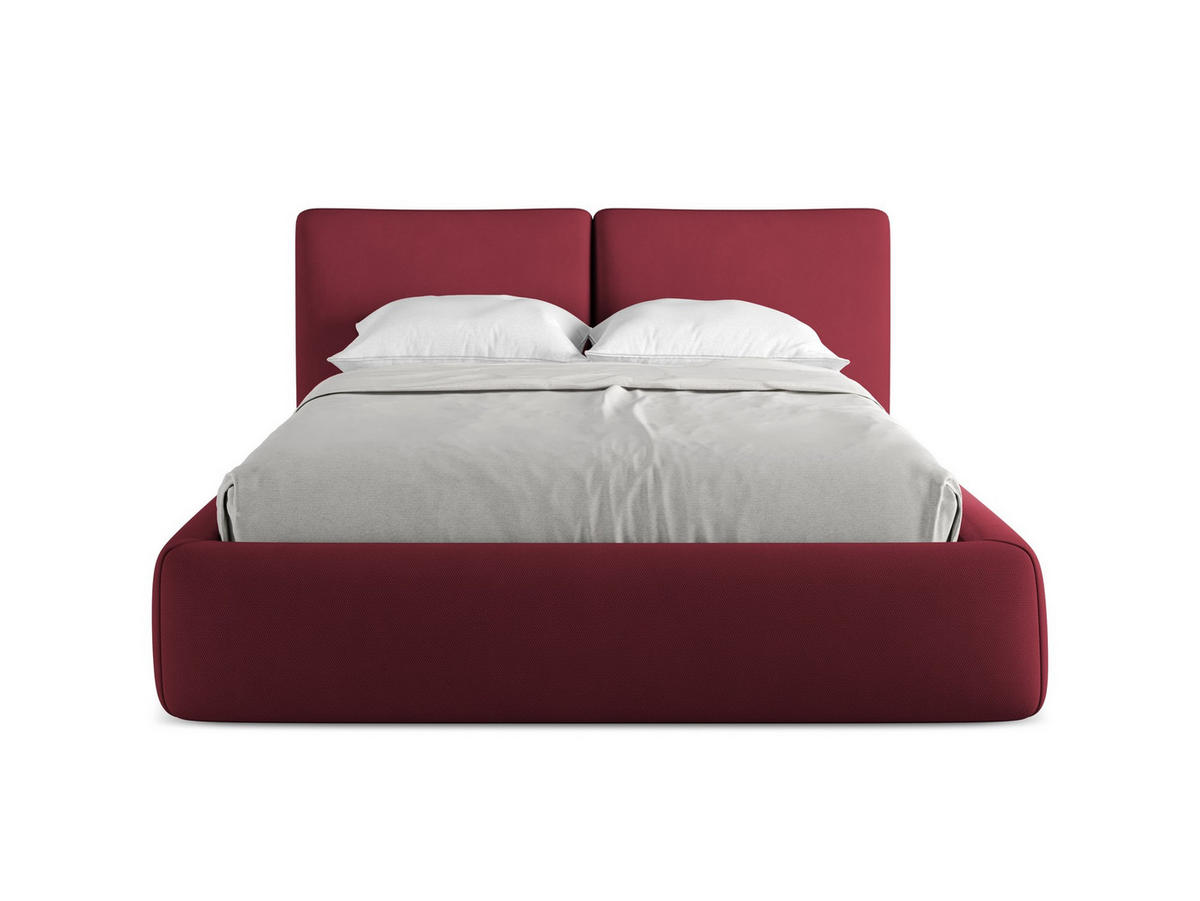 POLSTERBETT mit Bettkasten und Lattenrost 160x228 Rot - Rot/Weinrot, Kunststoff/Textil (140/200cm) - Makamii