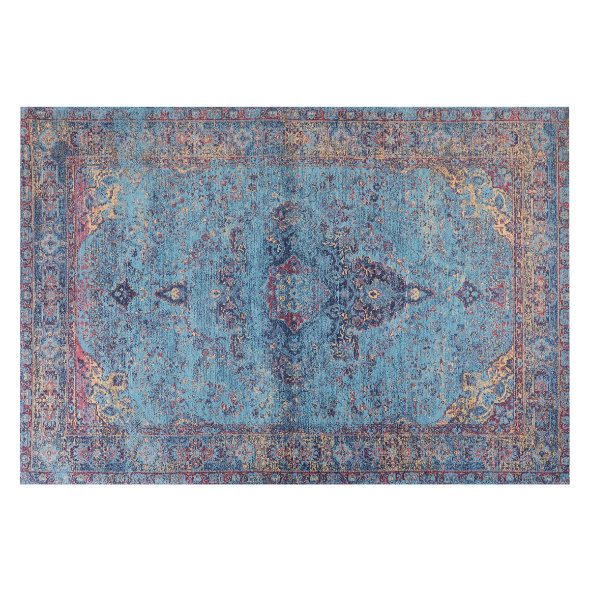 KURZFLOR-TEPPICH Kansu 230/160 cm - Blau, Textil (160/230cm) - Beliani