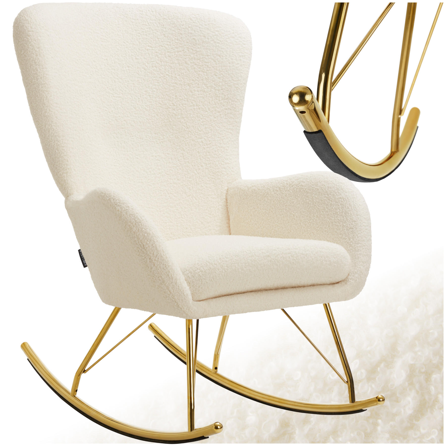 SCHAUKELSTUHL Swing,70 x 93 x 100 cm, Belastbarkeit 120 kg,creme/gold - Goldfarben/Creme, Kunststoff (70/100/93cm) - tectake