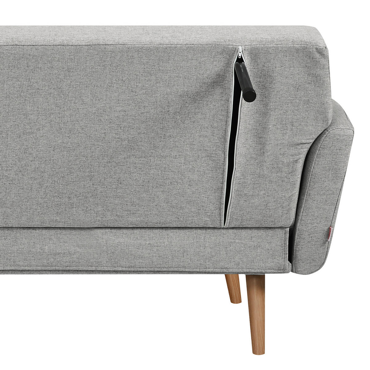 SCHLAFSOFA - Filz - Beige/Hellgrau, Birkenholz/Textil (212/79/85cm) - home24