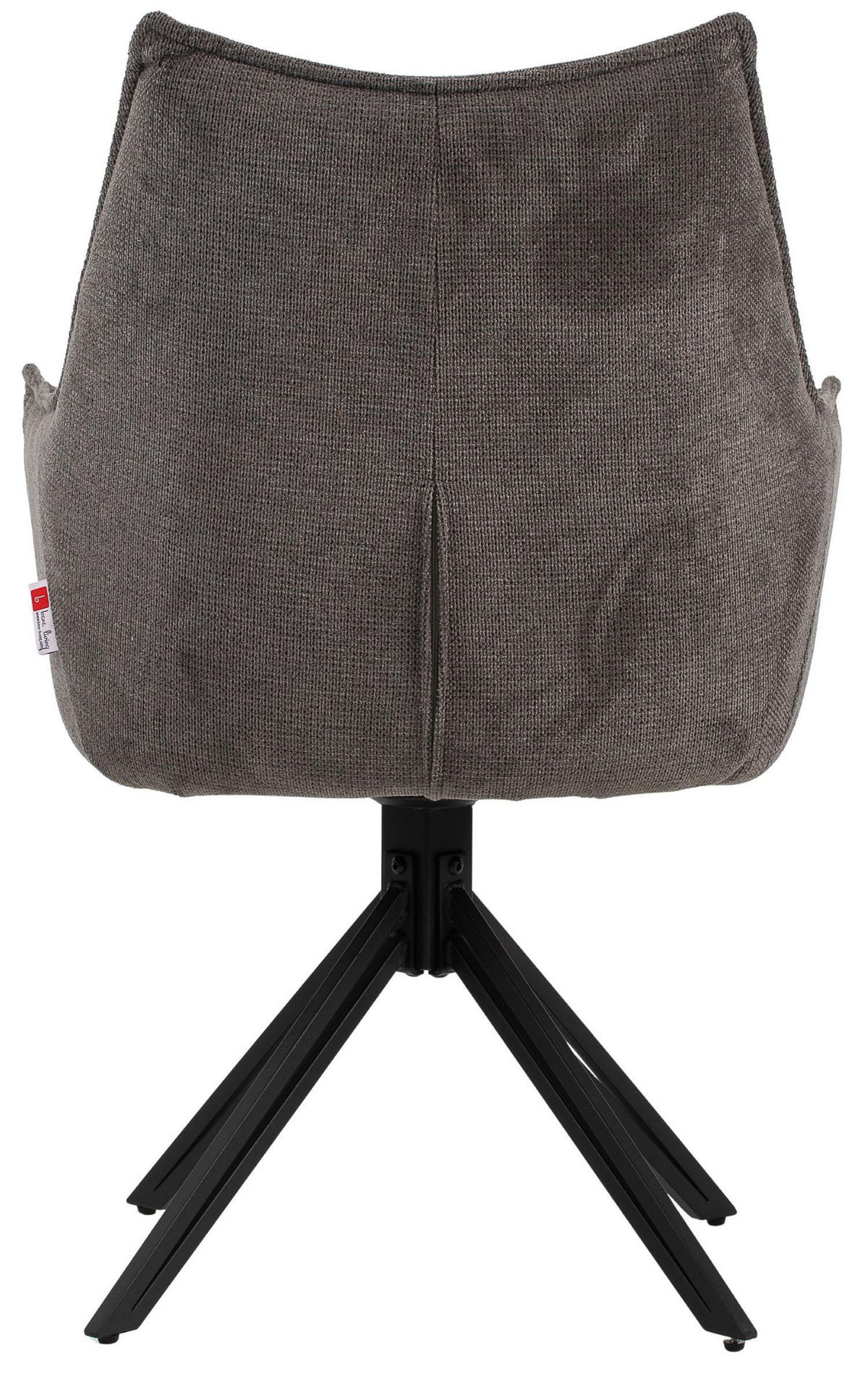 DININGSESSEL Ginosa - 6er Set - drehbar - dunkelgrau - Dunkelgrau/Schwarz, Textil/Metall (62/90/66cm) - bene living