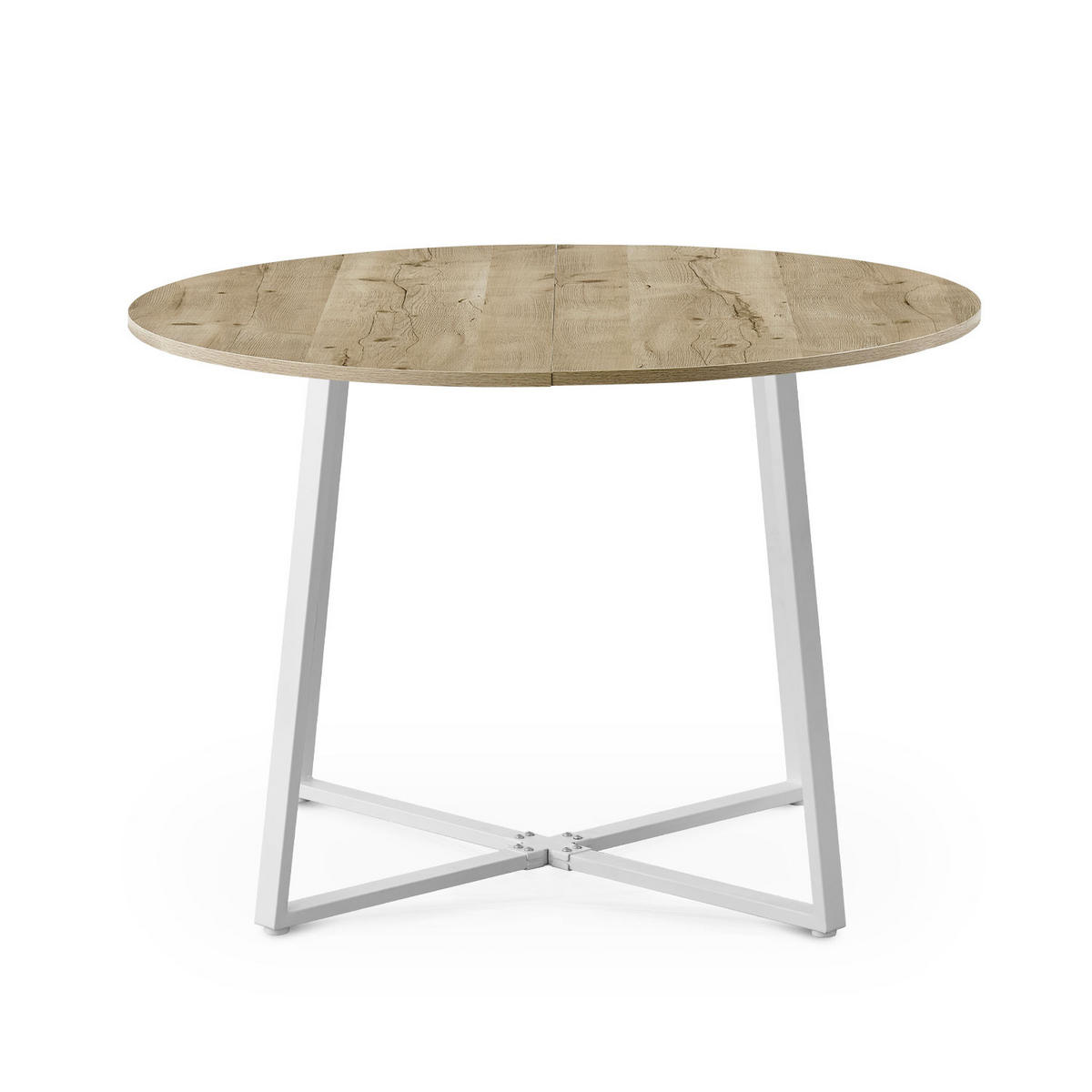 ESSTISCH NOA Sandeiche, 110/110/76 cm - Weiß/Eiche San Remo, Holzwerkstoff/Metall (110/110/76cm) - B&D Home