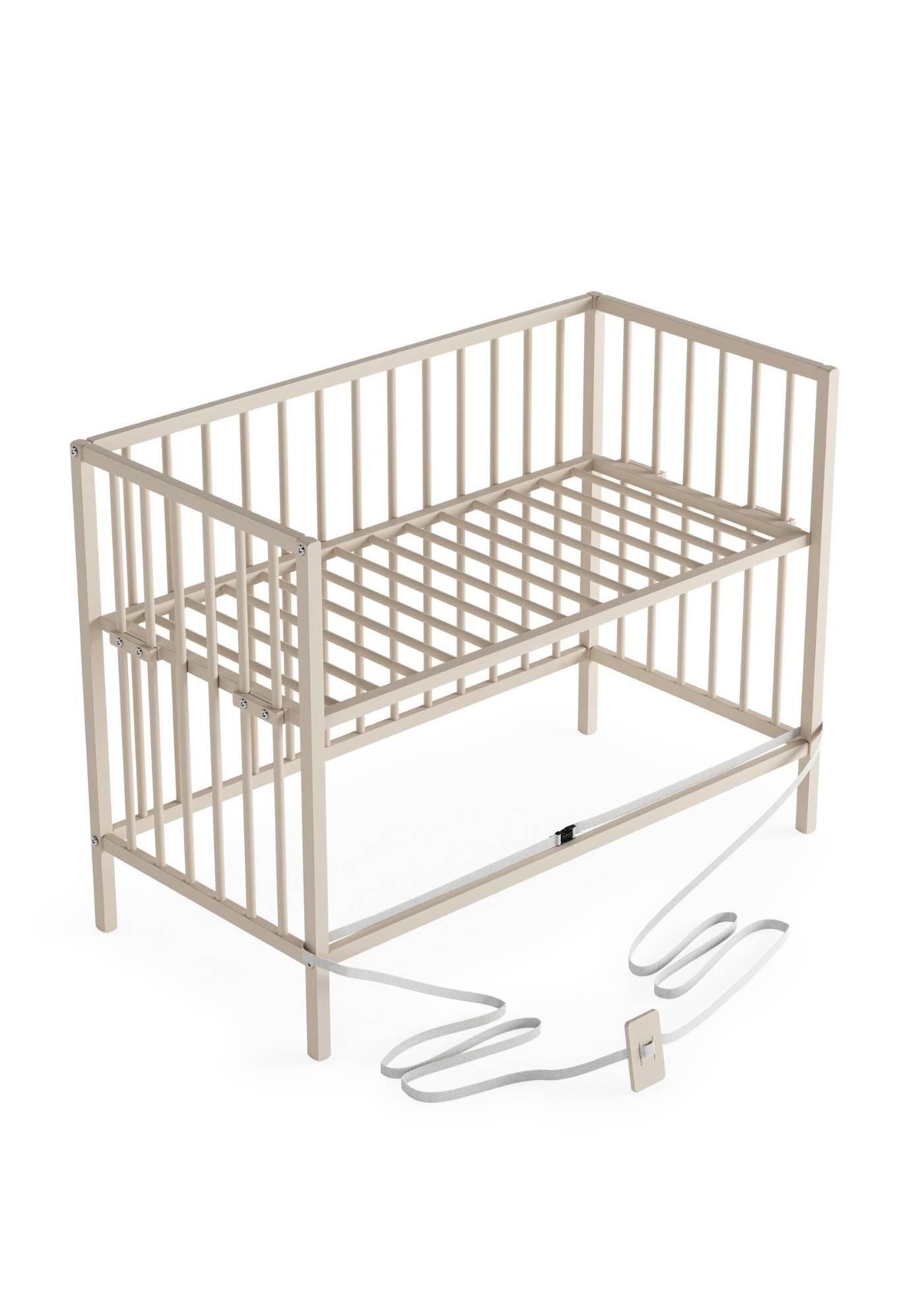BEISTELLBETT mit Umbauseite - sahara dust - Dreamy 4 in 1 Bett - Sandfarben, Holz (120/90/60cm) - Sämann – make a difference.