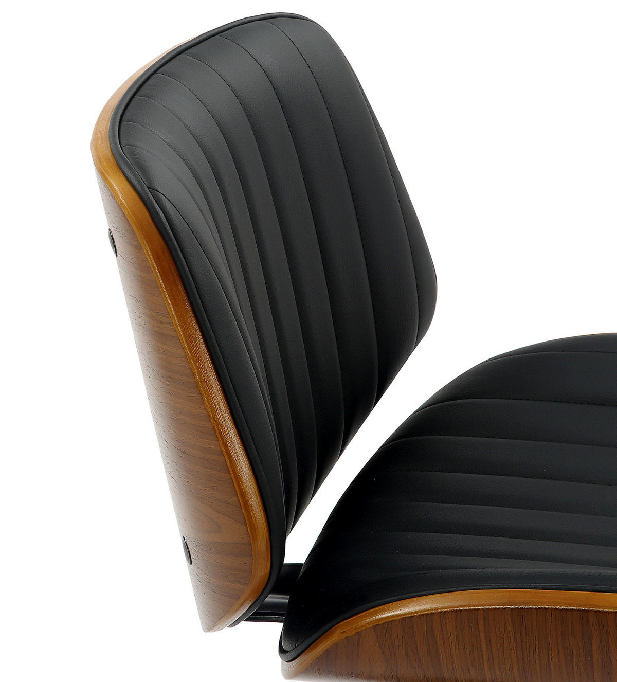 BARSTUHL - Kunstleder / Pappel teilmassiv - Schwarz / Pappel Dunkel - Schwarz, Holz/Kunststoff (47/87/50cm) - home24