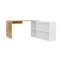 ECKSCHREIBTISCH Der Produktive - Eichefarben/Weiß, Holzwerkstoff (65/145/77cm) - Mokebo