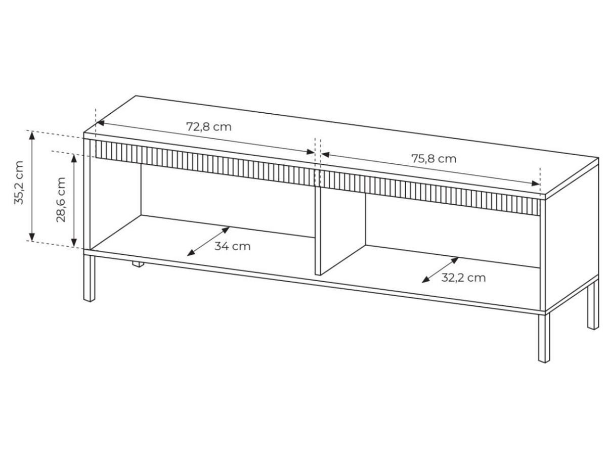 TV-SCHRANK Beige 154 cm Sorano - Beige, Naturmaterialen/Metall (154/54/40cm) - Graingold