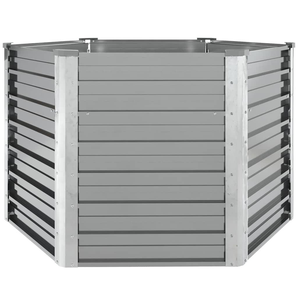 GARTEN-HOCHBEET Verzinkter Stahl 129x129x77 cm Grau - Grau, Metall (129/77/129cm) - furnicato
