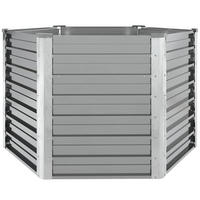 GARTEN-HOCHBEET Verzinkter Stahl 129x129x77 cm Grau - Grau, Metall (129/77/129cm) - furnicato