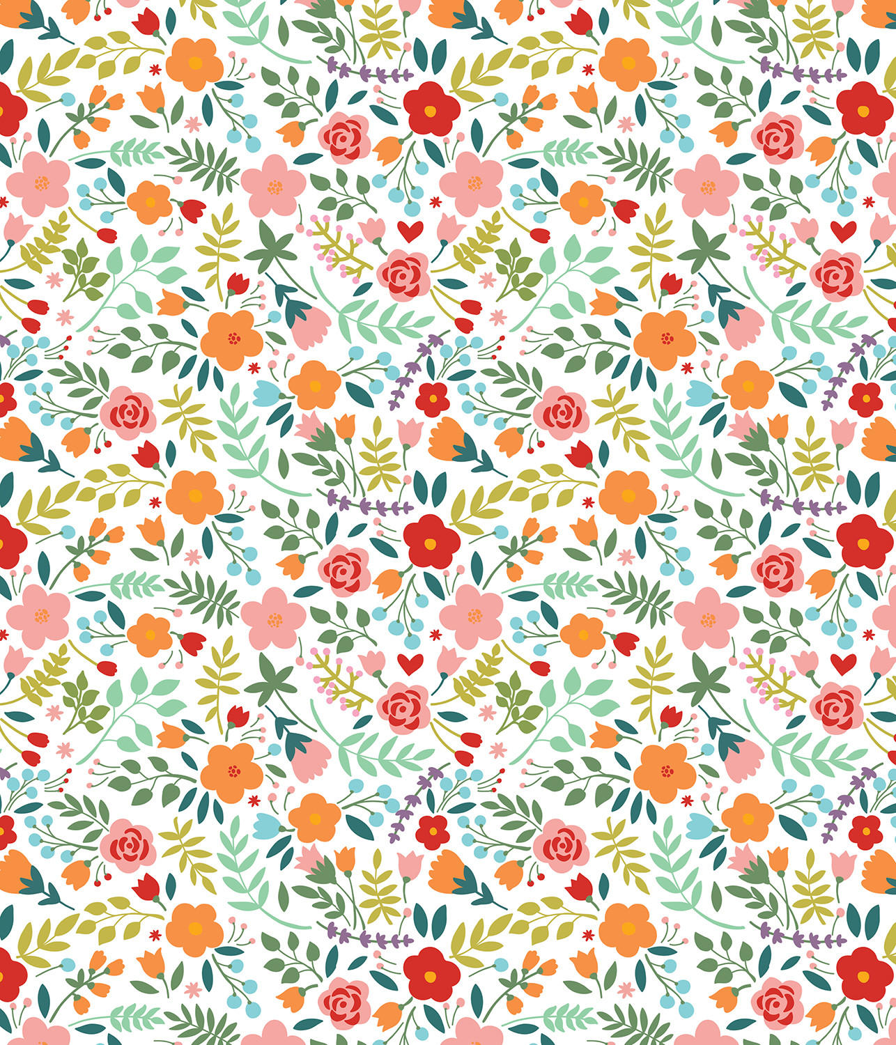 ROLLO LICHTDURCHLÄSSIG 120x140 cm Gemalte Blumen - Grün, Textil (120/140cm) - TULUP
