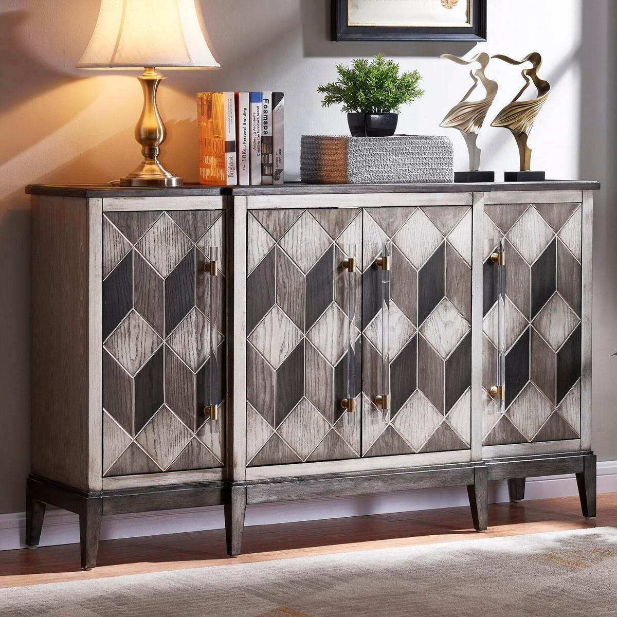 SIDEBOARD STILIG Grau 152x42x92 cm - Grau, Holzwerkstoff (152/92/42cm) - FURNLUX