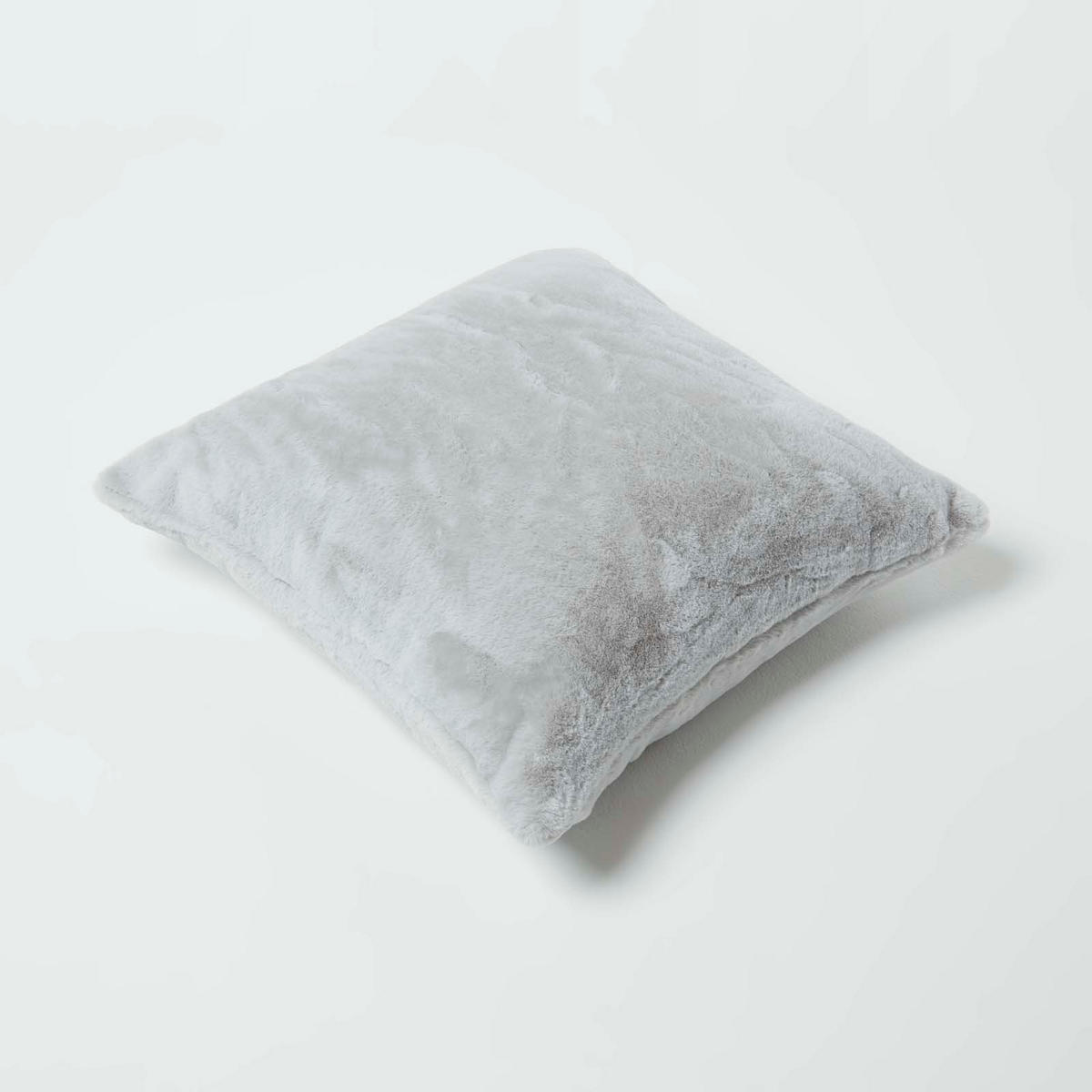 KISSENHÜLLE Kunstfell grau-rosé 46/46 cm - Hellgrau, Textil (46/46cm) - Homescapes