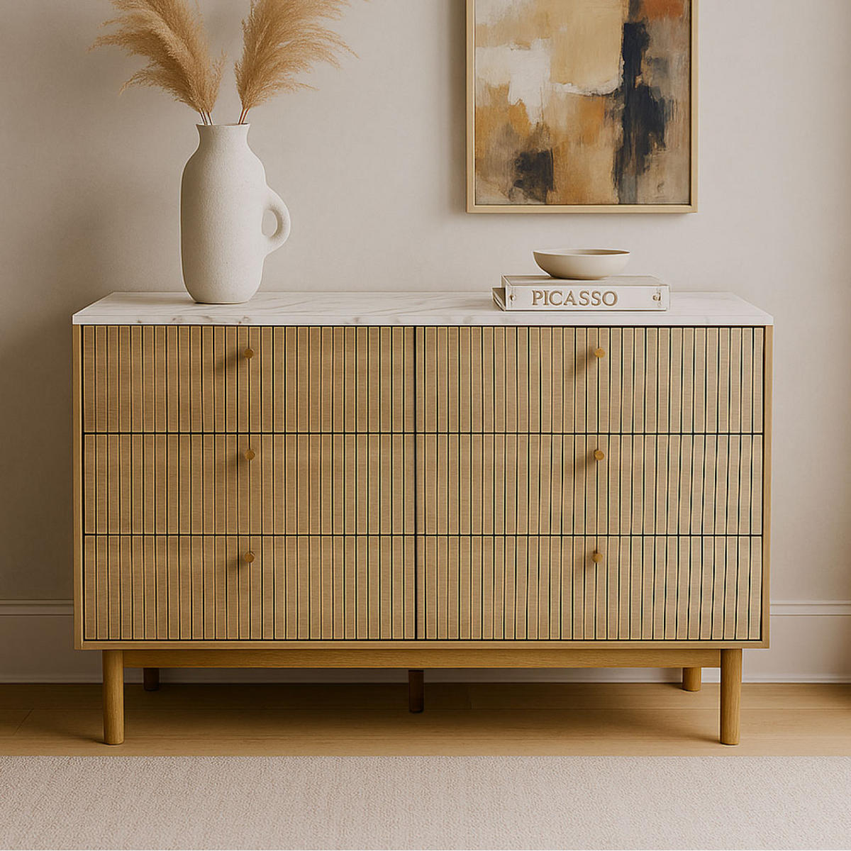 SIDEBOARD Brox Holz Länge 120 cm - Braun, Holz (120/40/75cm) - Concept Usine