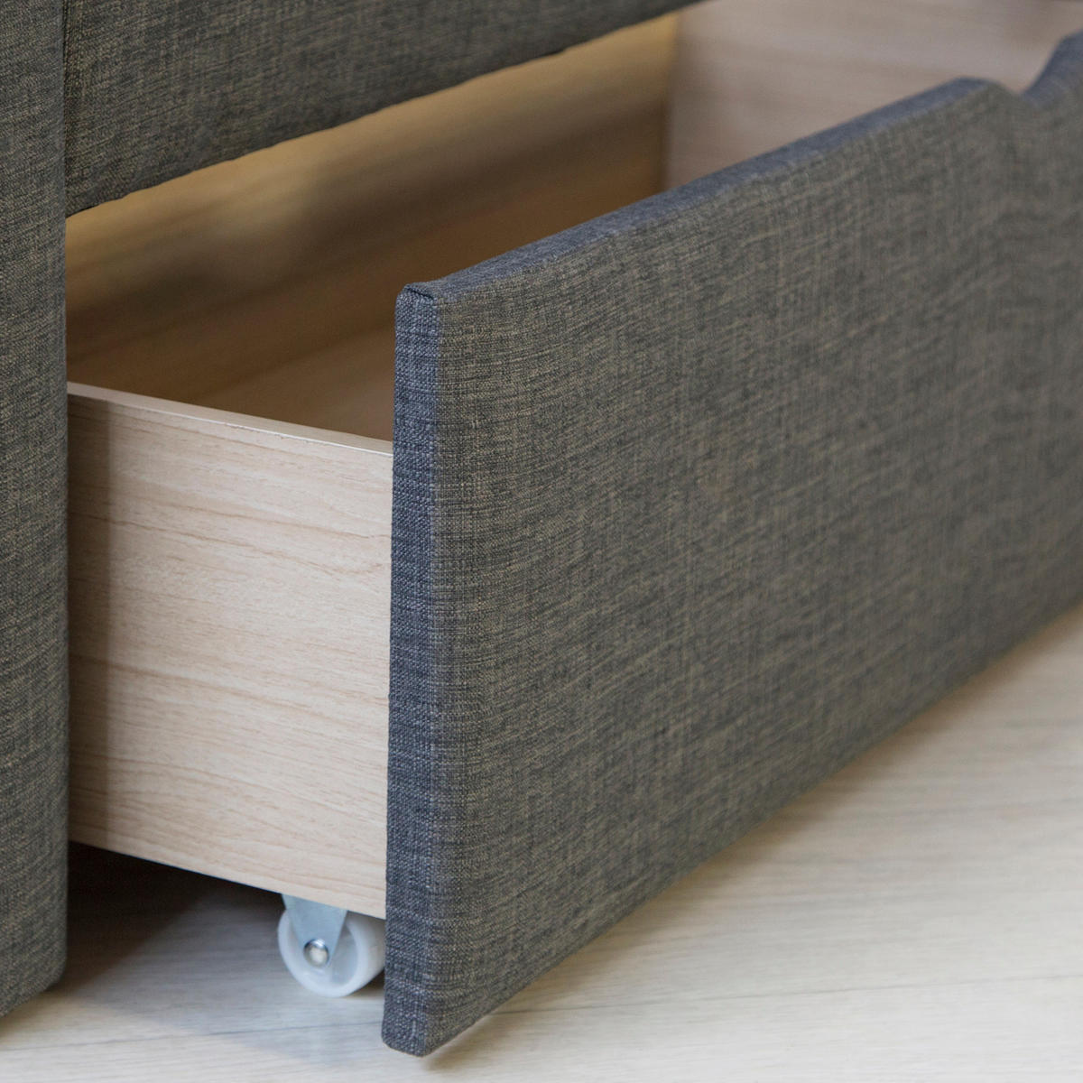 POLSTERBETT mit Lattenrost 90/200 cm in Anthrazit - Anthrazit/Grau, Textil (90/200cm) - Homestyle4u