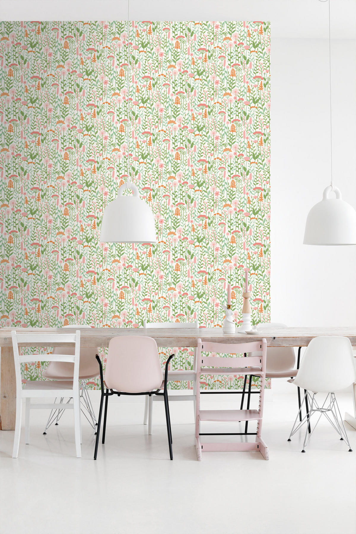 TAPETE Feldblumen 50 x 900 cm - Pink, Papier (50/0.1cm) - ESTAhome