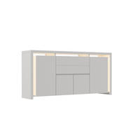 SIDEBOARD 160x35x75 cm 2 Schubladen 4 Türen LED weiß - Weiß, Holz (160/75/35cm) - LEBENLANG