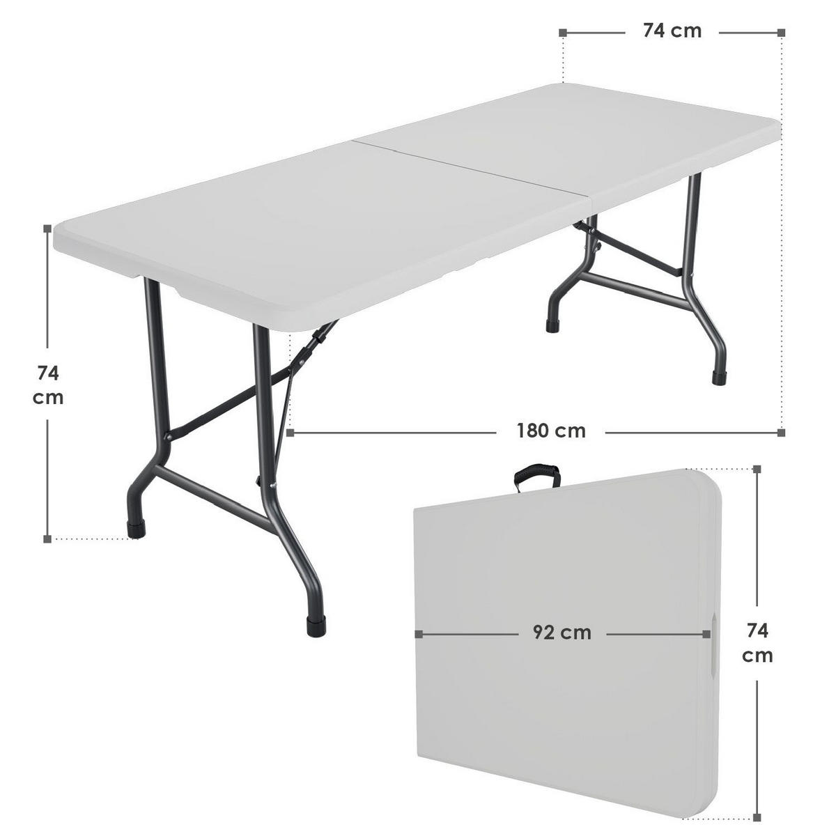 GARTENTISCH Easyfold klappbar weiß - Weiß, Kunststoff (180/74/74cm) - Juskys